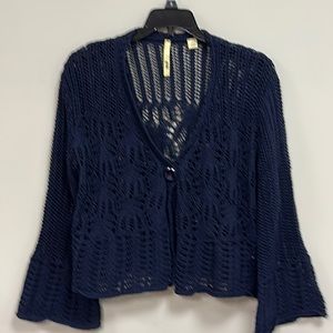 Missy Grisbi 3/4 Sleeves Crochet Navy Large